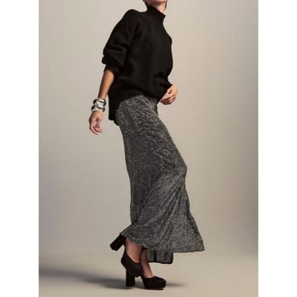 J.Crew Collection Side-Slit Rhinestone Skirt